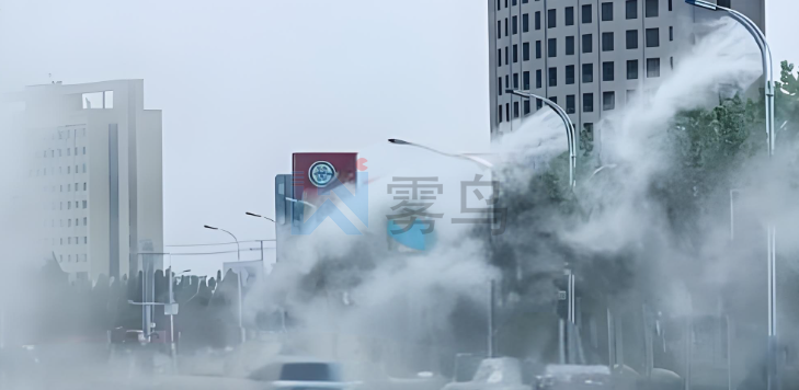 山東濟南環(huán)境監(jiān)測站聯(lián)動燈桿噴霧降塵降霾系統(tǒng)案例
